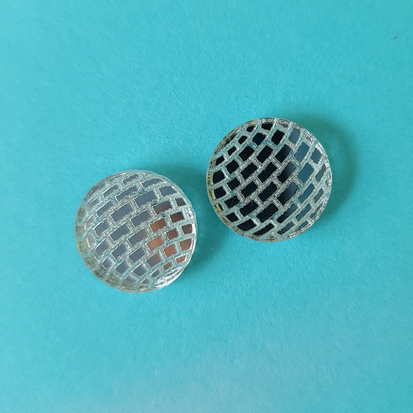 Disco Ball Mirror Studs - Earrings