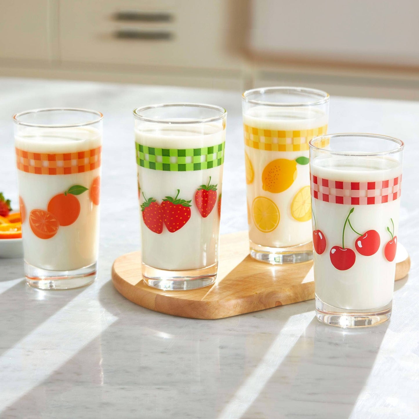 Vintage Fruity Juice Glasses