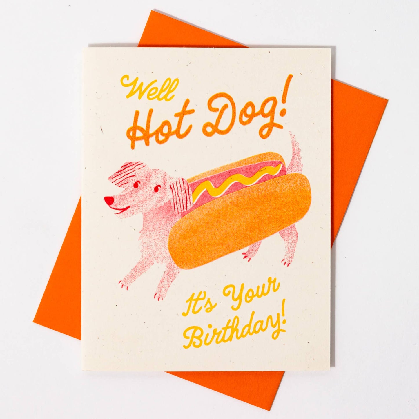 Hot Dog Risograph Birthday Card