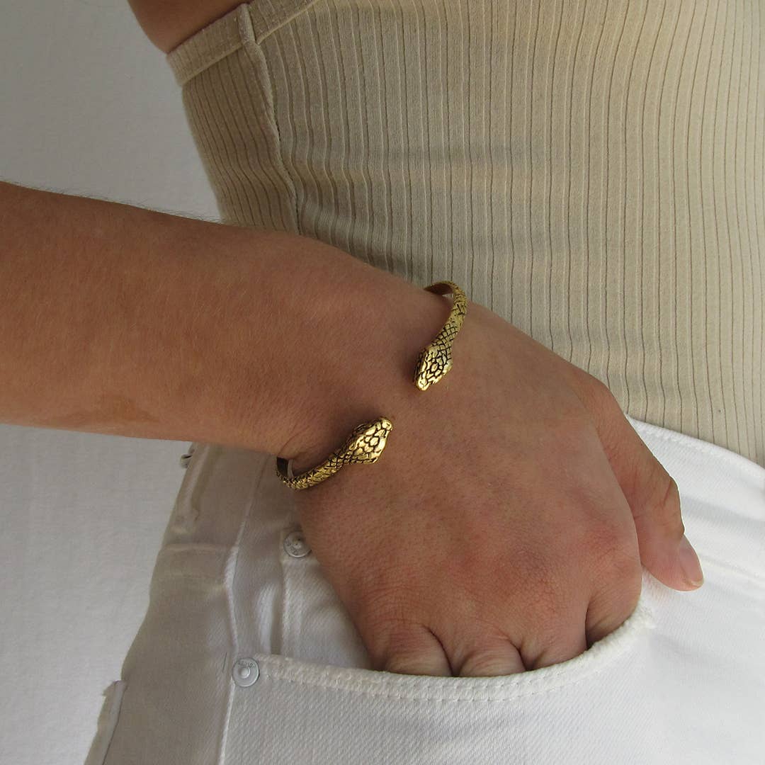 Gold Snake Cuff Bracelet