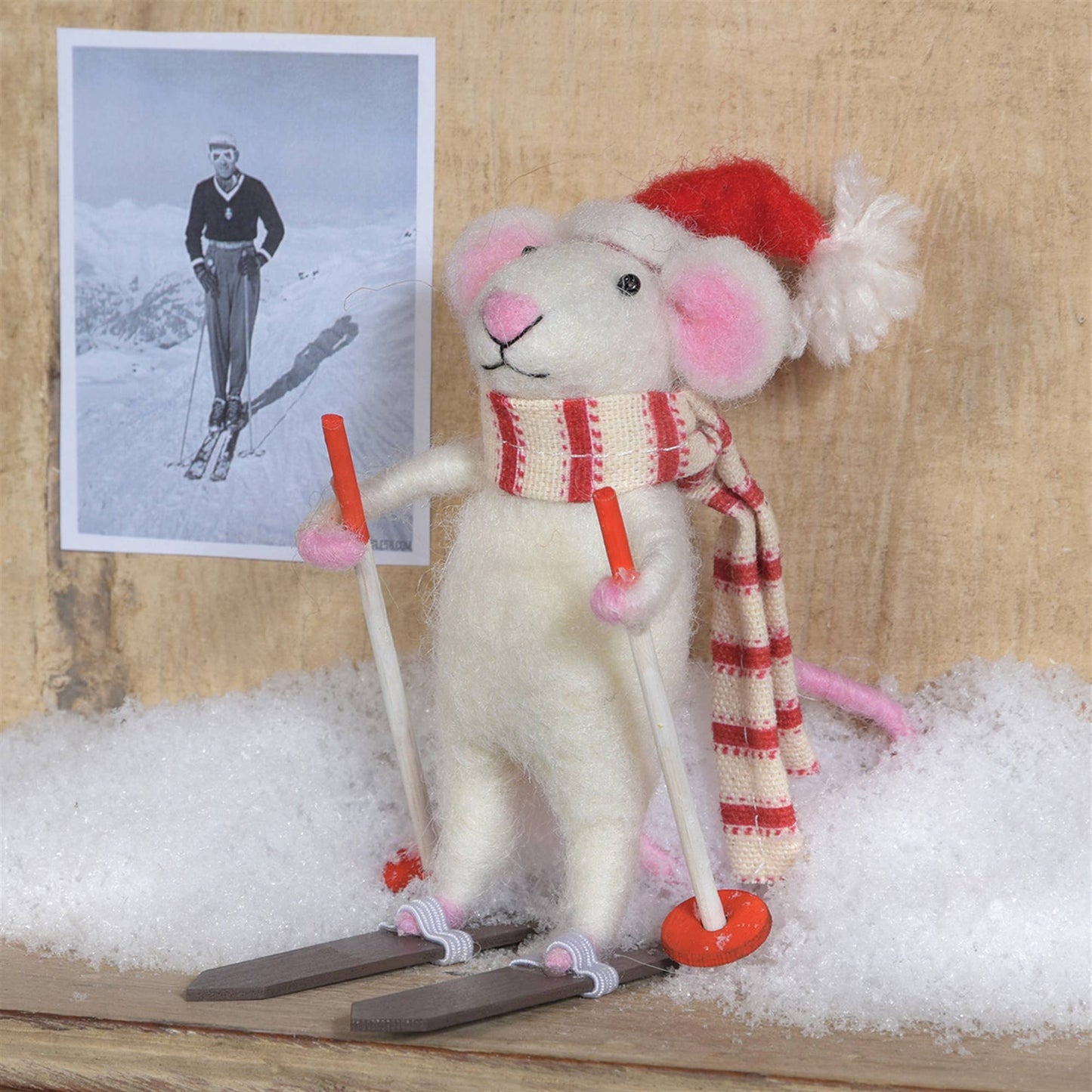 Felt Skier Mouse Ornament