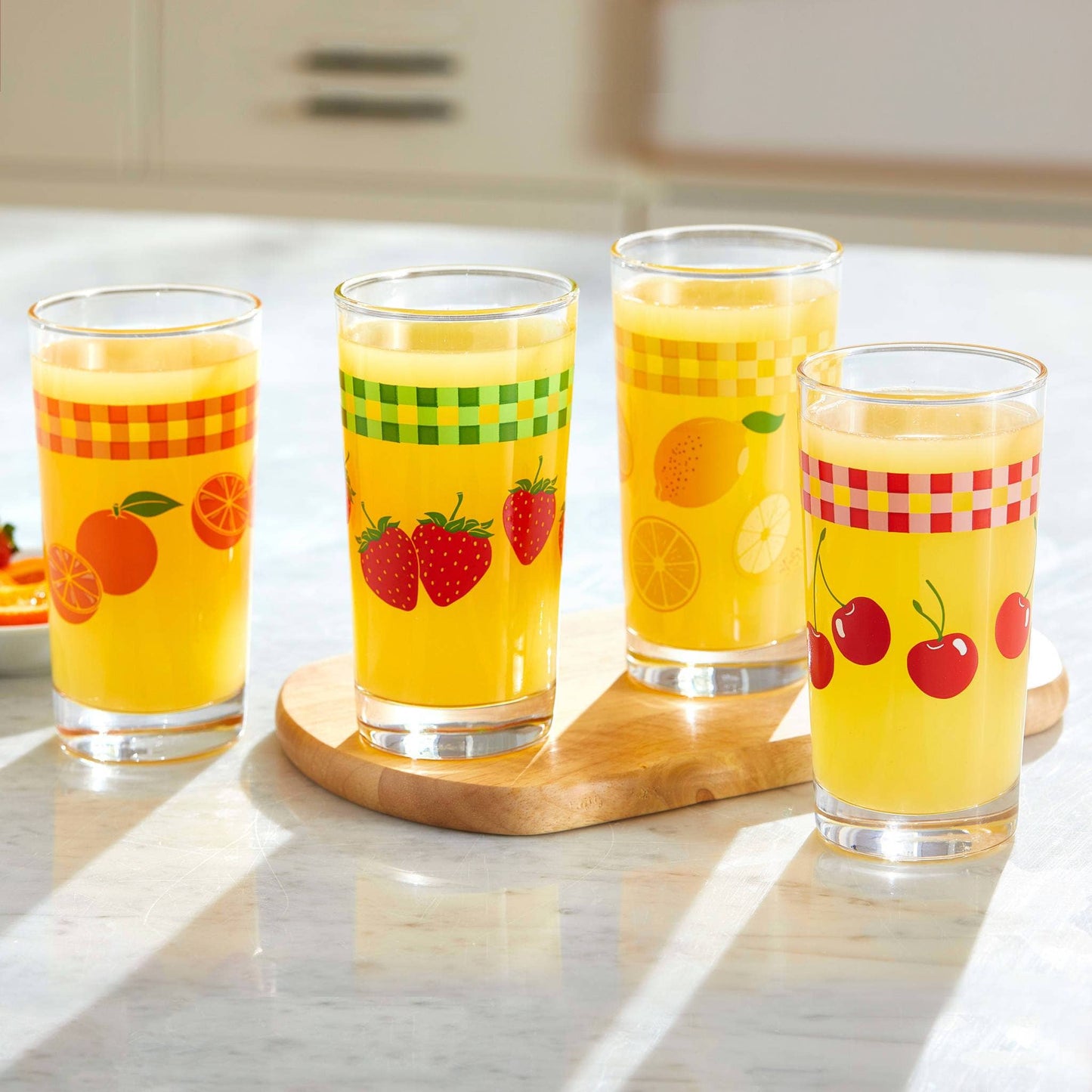 Vintage Fruity Juice Glasses