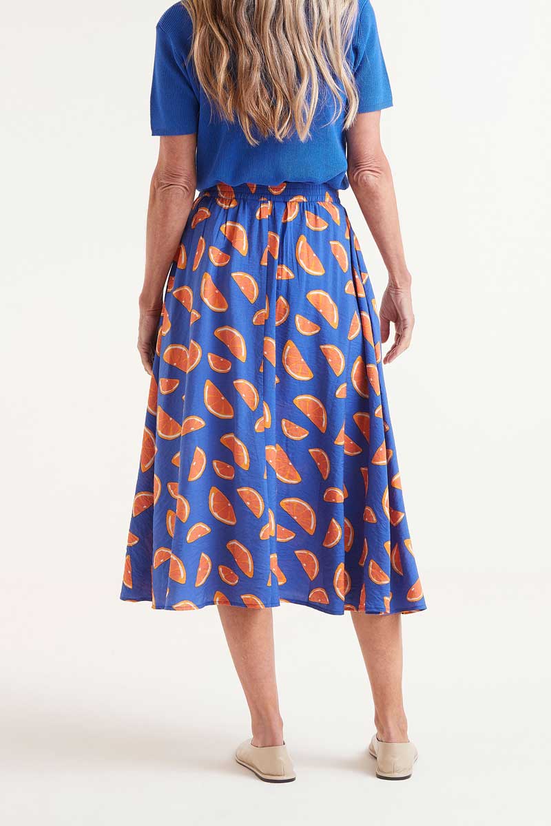 Citron Pattern Midi Skirt