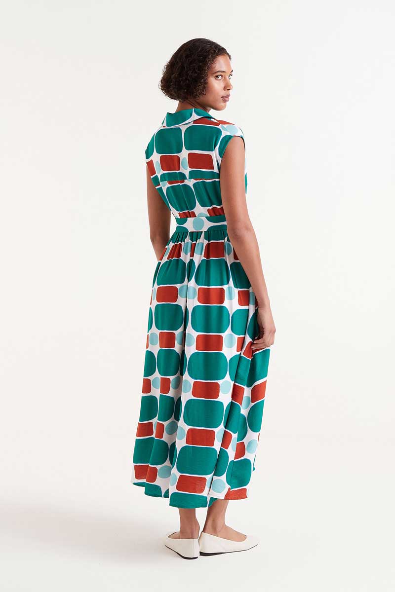 Tansy Abstract Printed Long Dress