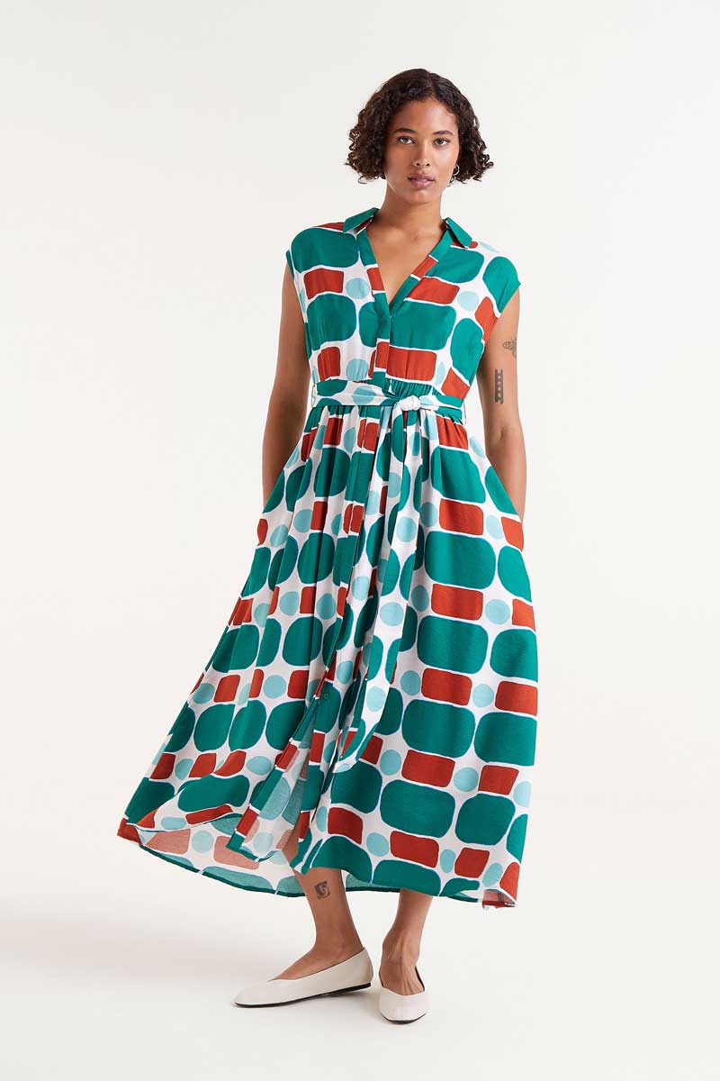 Tansy Abstract Printed Long Dress