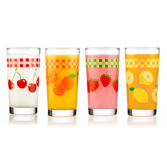 Vintage Fruity Juice Glasses