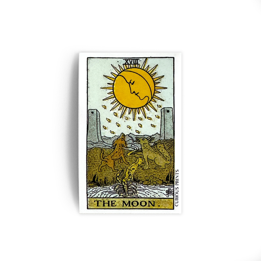 Vintage Moon Tarot Card Waterproof Sticker