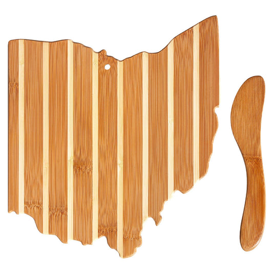 Ohio Shaped Charcuterie Board & Cheese Spreader Knife Set