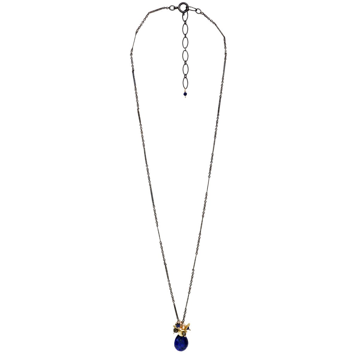 Lapis, Gold, Pyrite Small Cluster Necklace