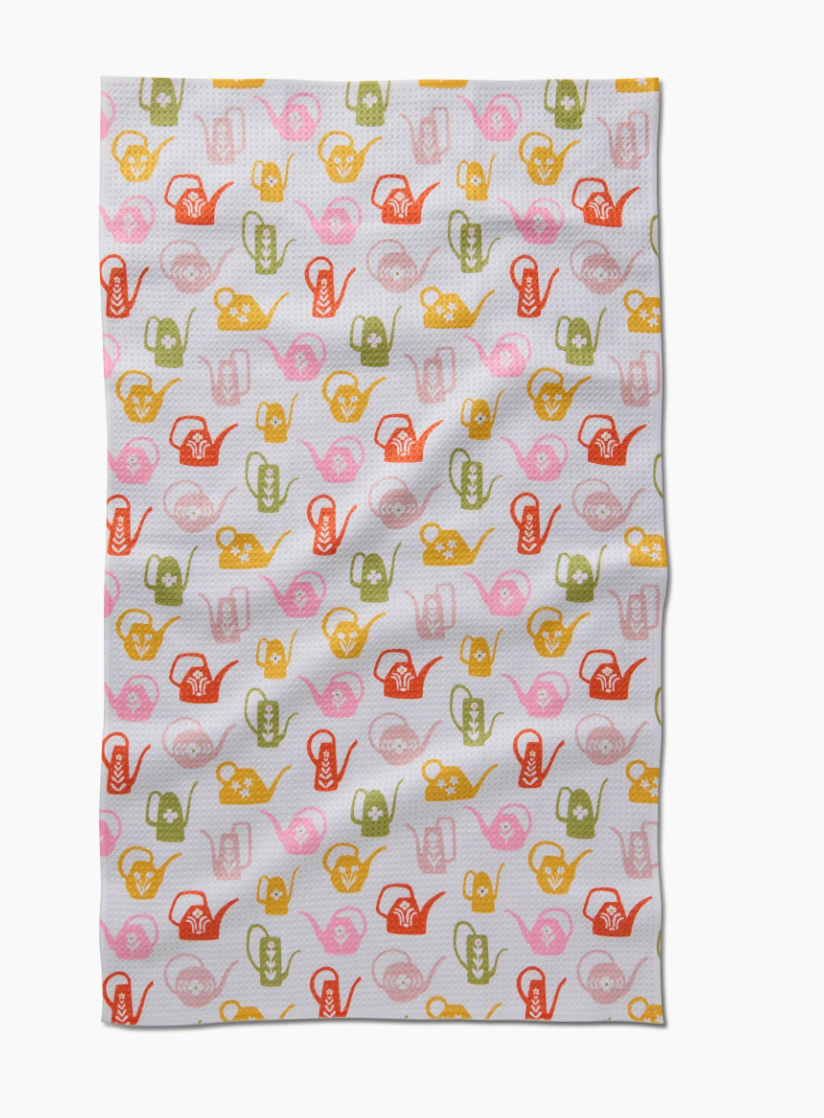 Retro Watering Cans Tea Towel