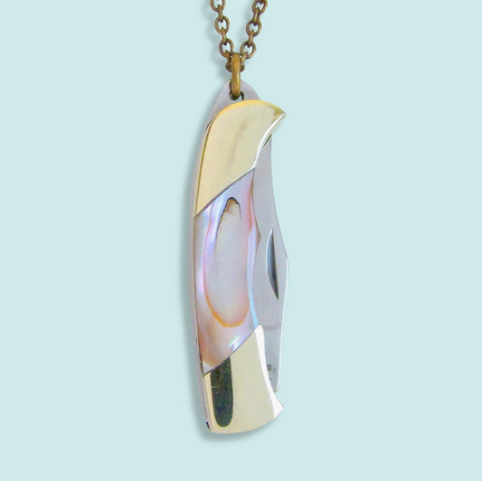 Shell Handled Abalone Knife Necklace