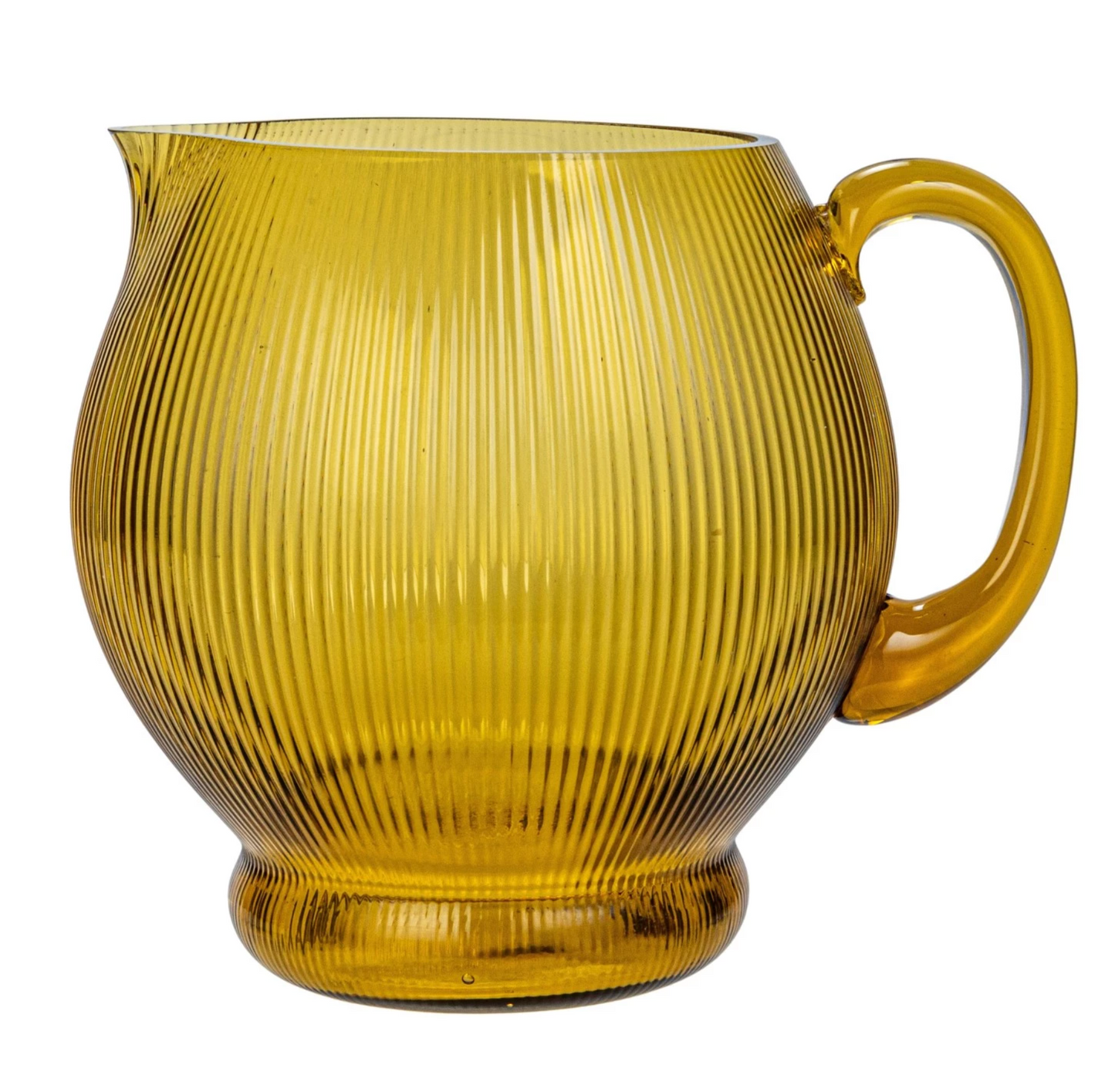 Peggy Amber Fluted Glass Pitcher