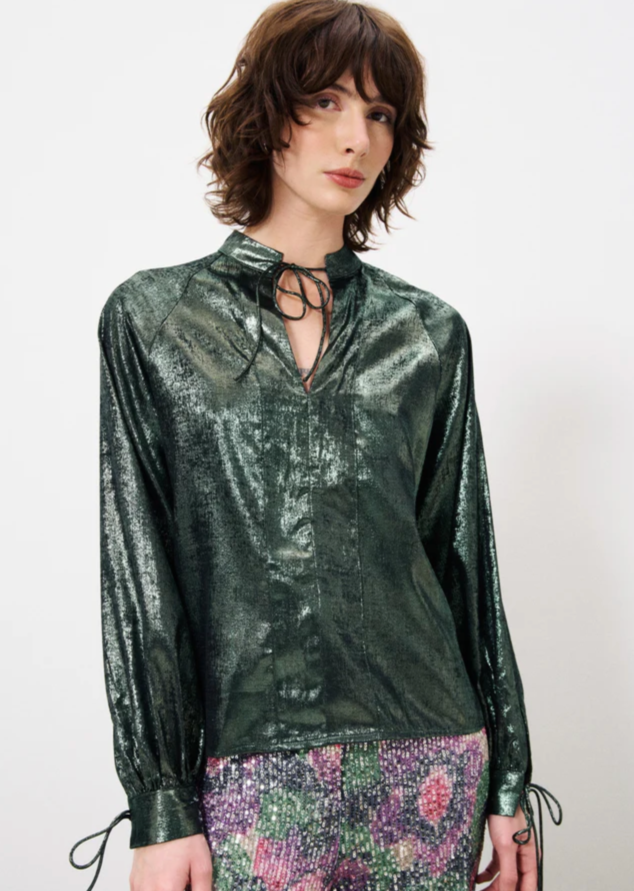 Andrija Metallic Blouse