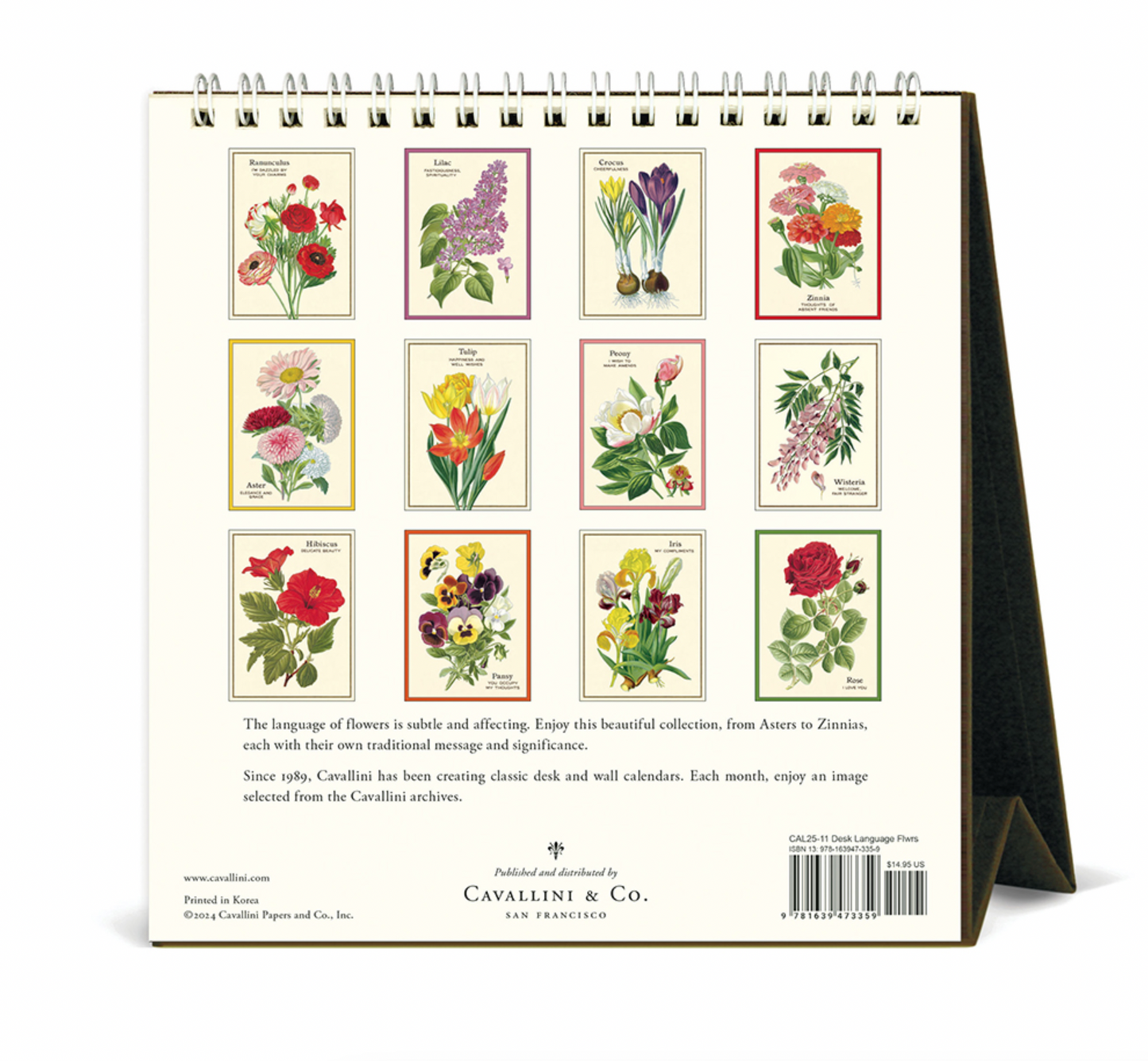 Language of Flowers 2025 Desk Calendar