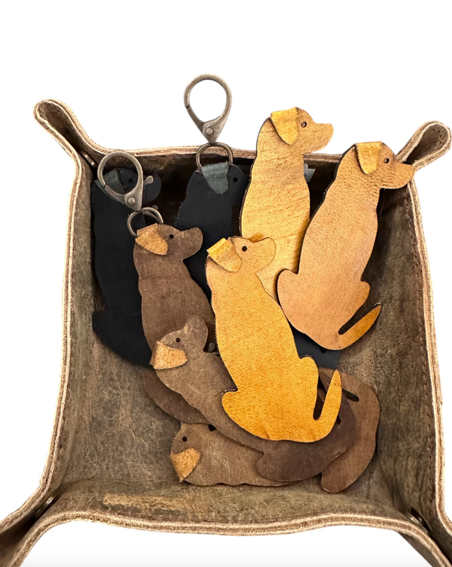 Leather Labrador Keychains