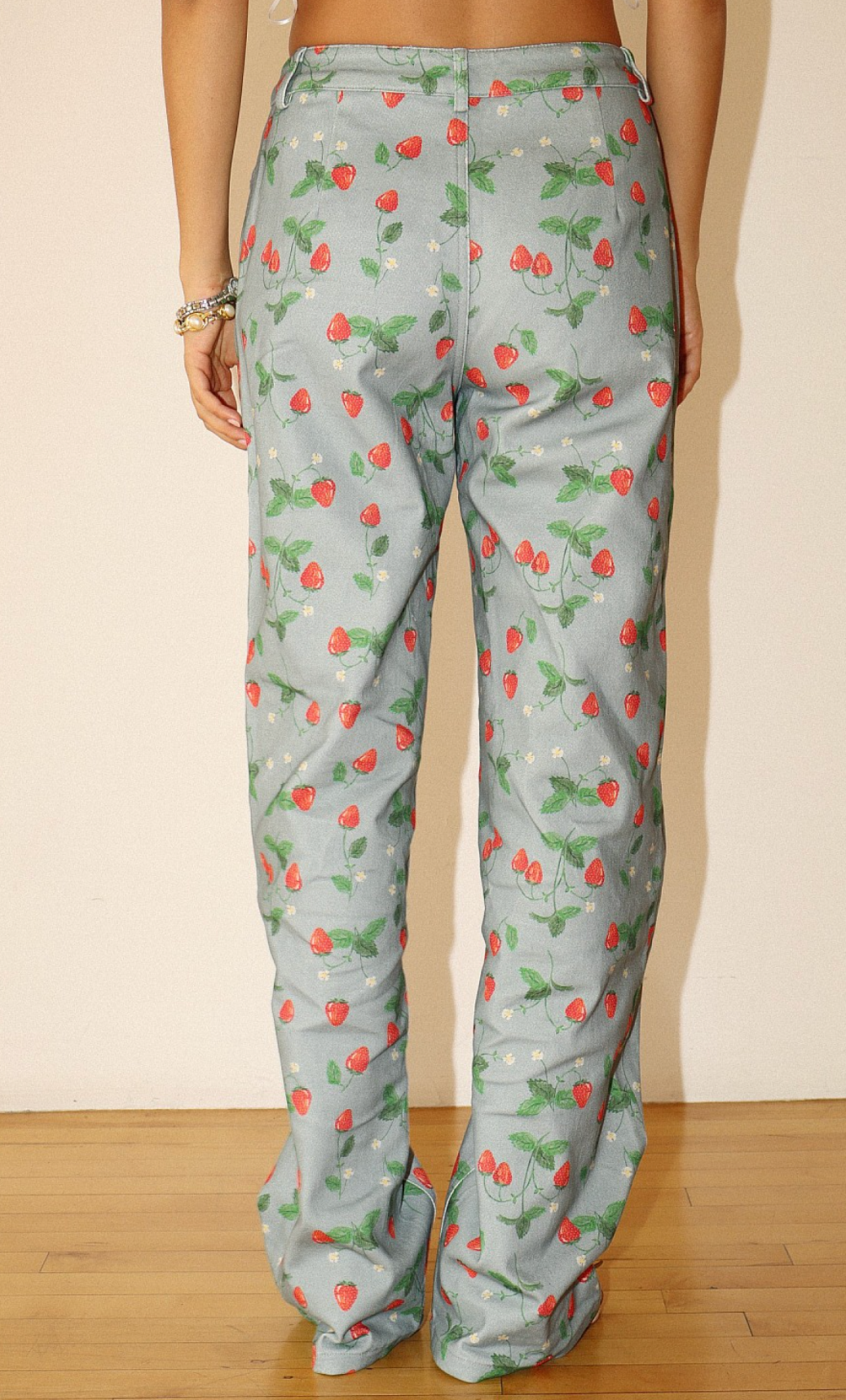 Strawberry Printed Straight Leg Pants