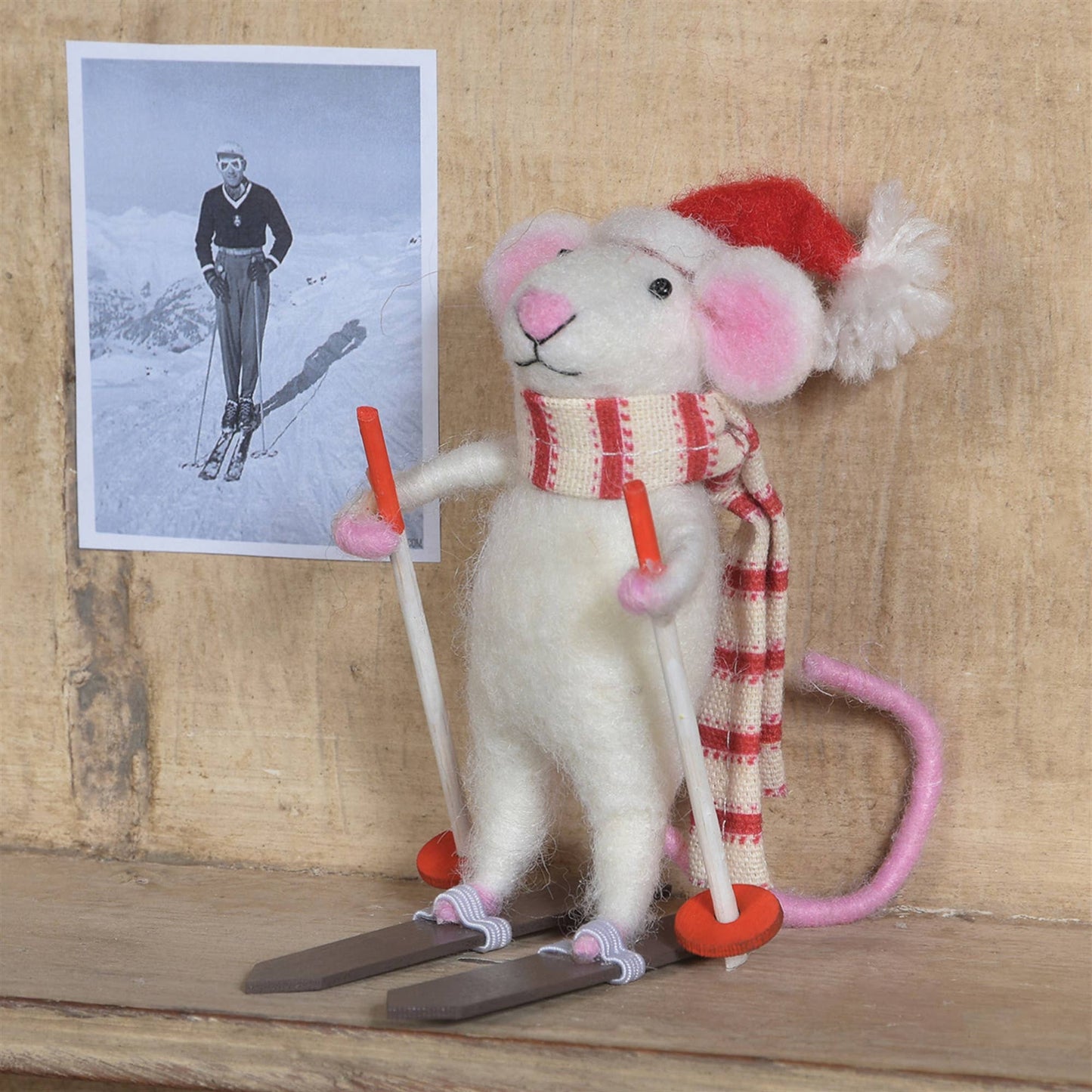 Felt Skier Mouse Ornament