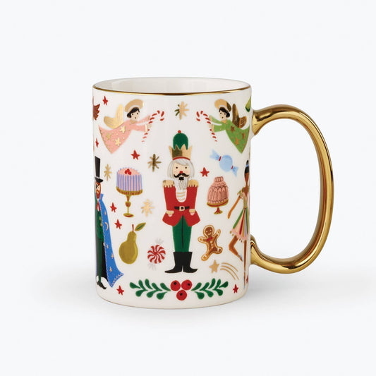 Nutcracker Porcelain Mug With Gold Handle