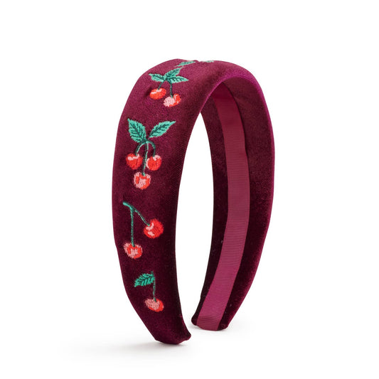 Cherries Embroidered Headband