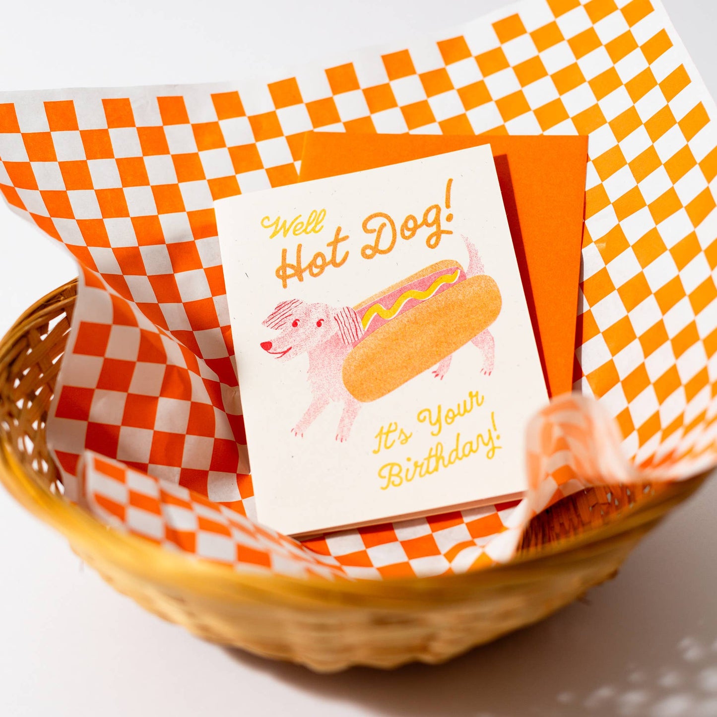 Hot Dog Risograph Birthday Card