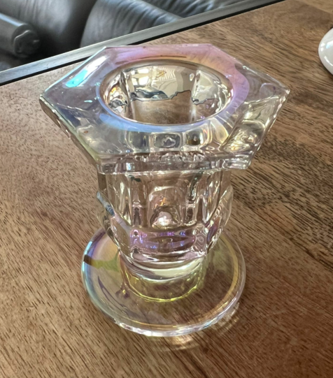 Vintage Glass Taper Candle Holder