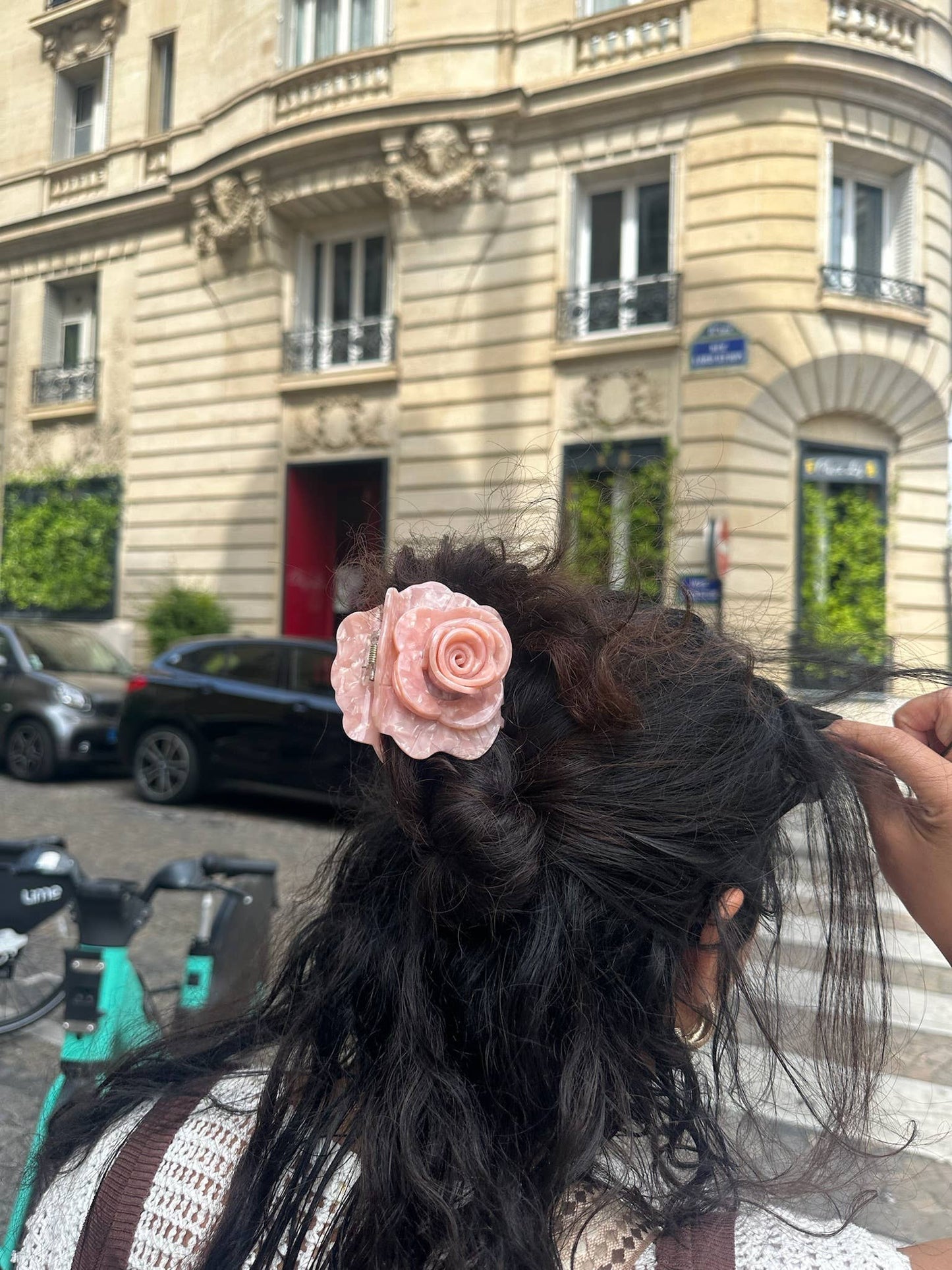 Handmade Origami Rose Claw Hair Clip