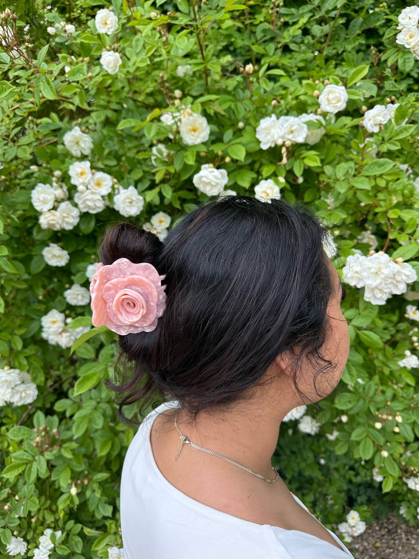 Handmade Origami Rose Claw Hair Clip