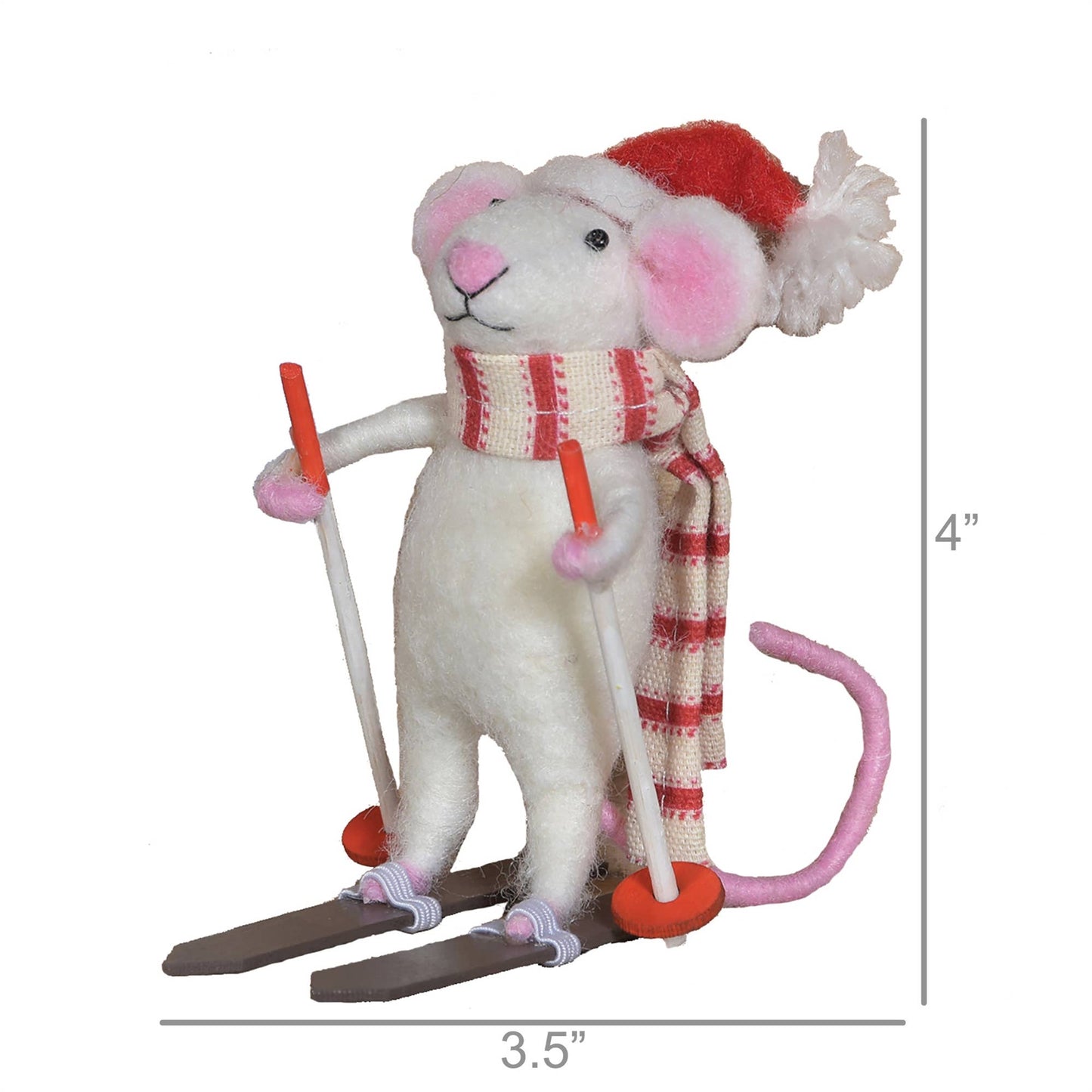 Felt Skier Mouse Ornament