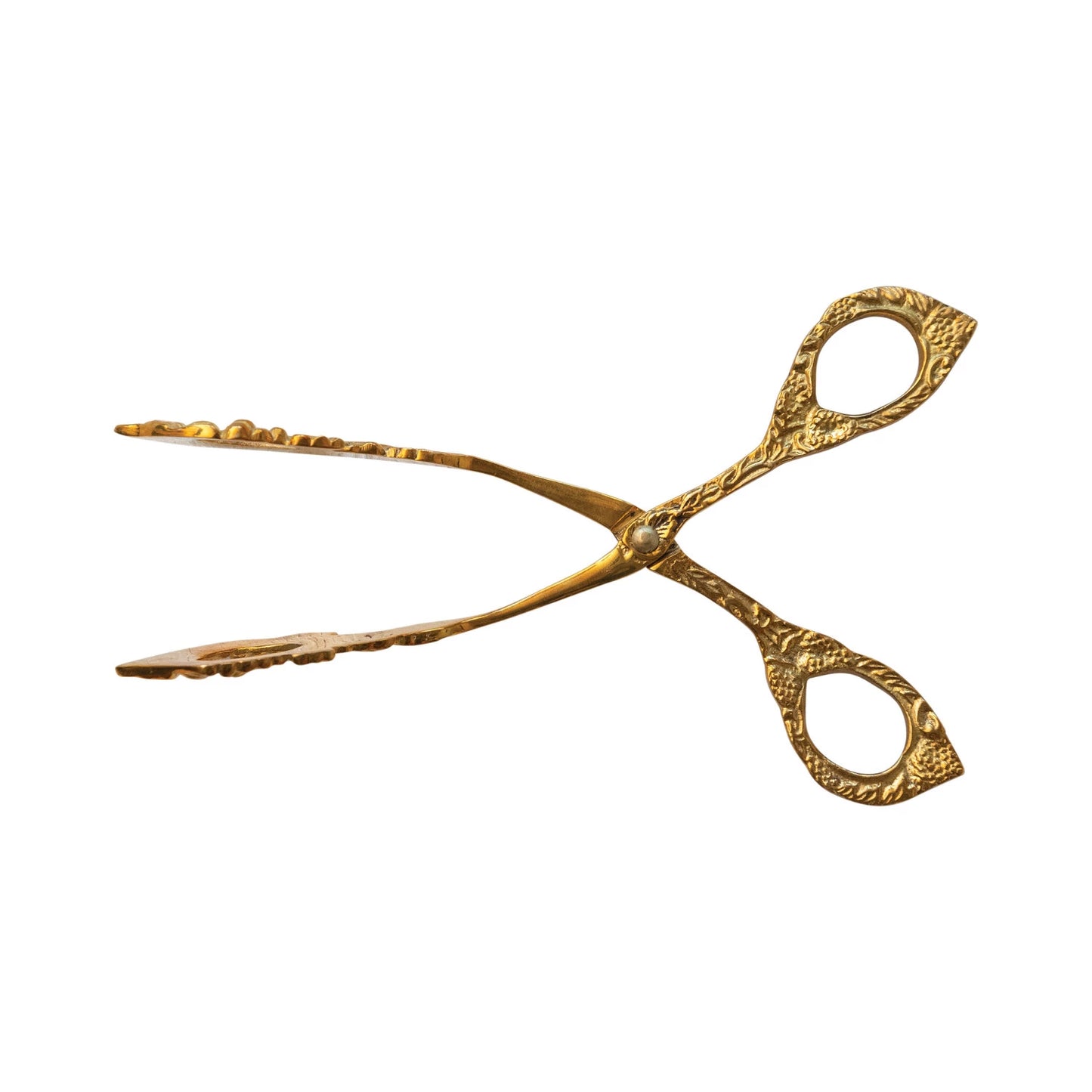 Grape Vine Embossed Brass Tongs