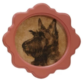 Perdita Round Frame w/ Vintage Reproduction Dog Image