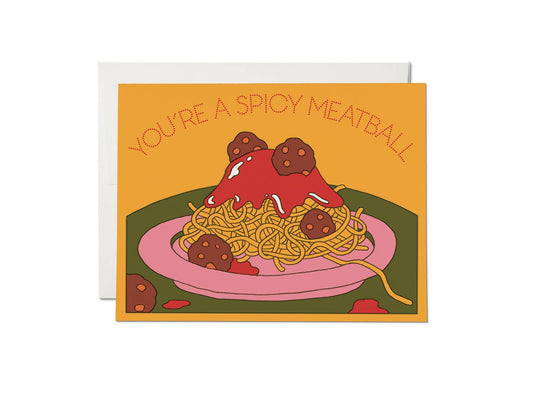 Spicy Meatball Greeting Card