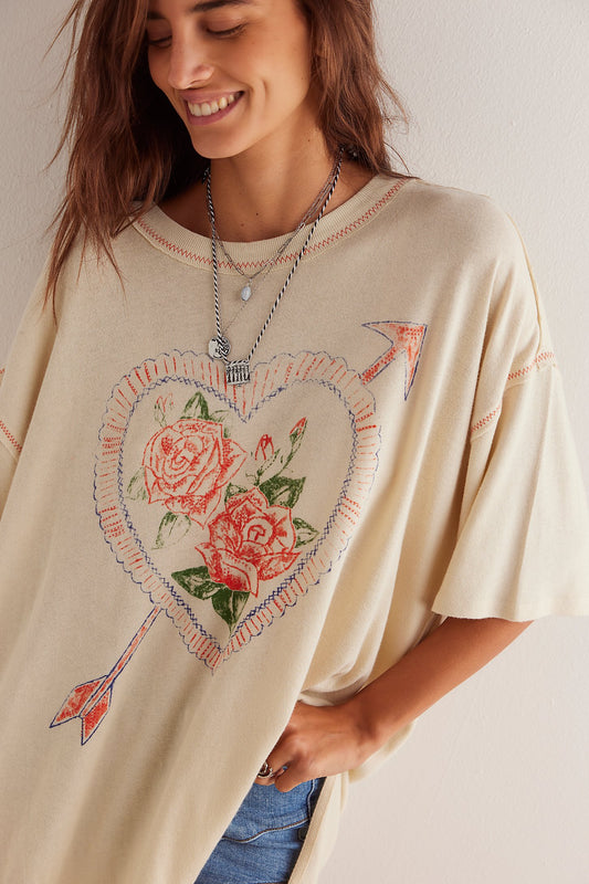 Love Rose Oversized Tee