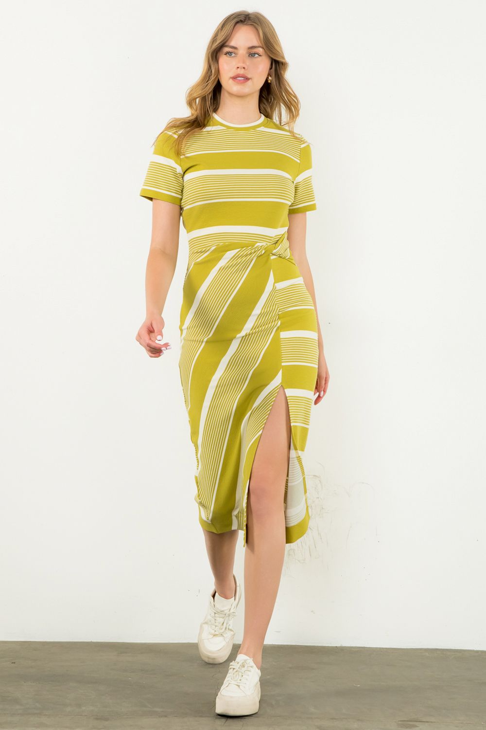 Maja Striped Twist Dress