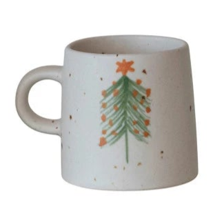 Noelle Hand-Painted Christmas Tree Stoneware Mug