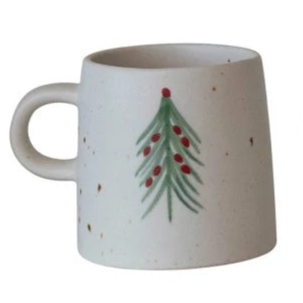 Noelle Hand-Painted Christmas Tree Stoneware Mug