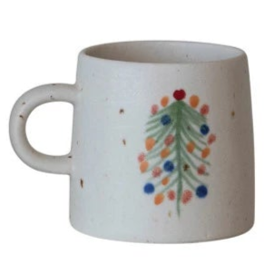 Noelle Hand-Painted Christmas Tree Stoneware Mug