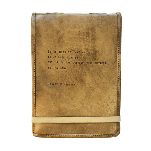 Handmade Leather Quote Journal - Large