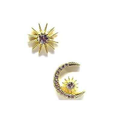 Sun and Moon Stud Earrings