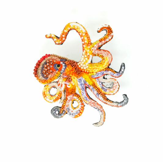 Giant Pacific Octopus Brooch Pin